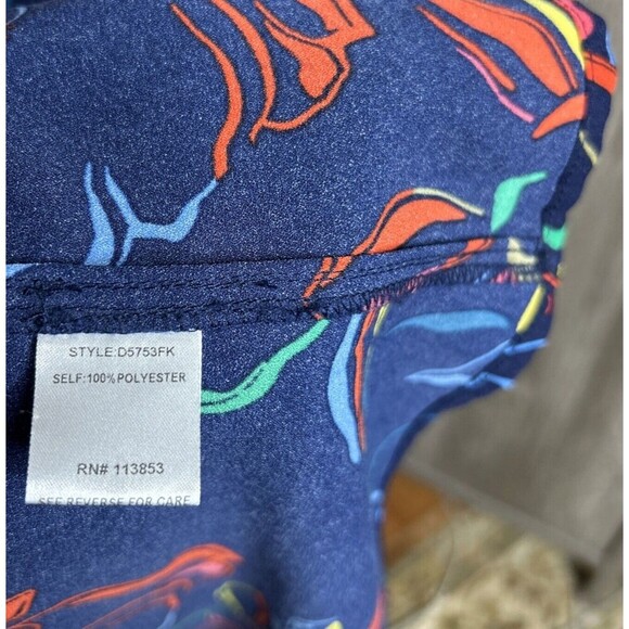 Sugar Lips Maxi Dress Deep Slit Short Sleeves Navy Floral Print Size M - Picture 5 of 10